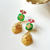 Aarohi Lion Embossed Earrings - The Pashm